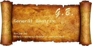 Generál Beatrix névjegykártya